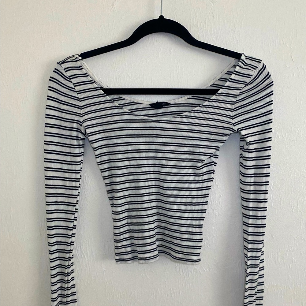 Arepostle, Cropped, Long sleeve, Striped shirt